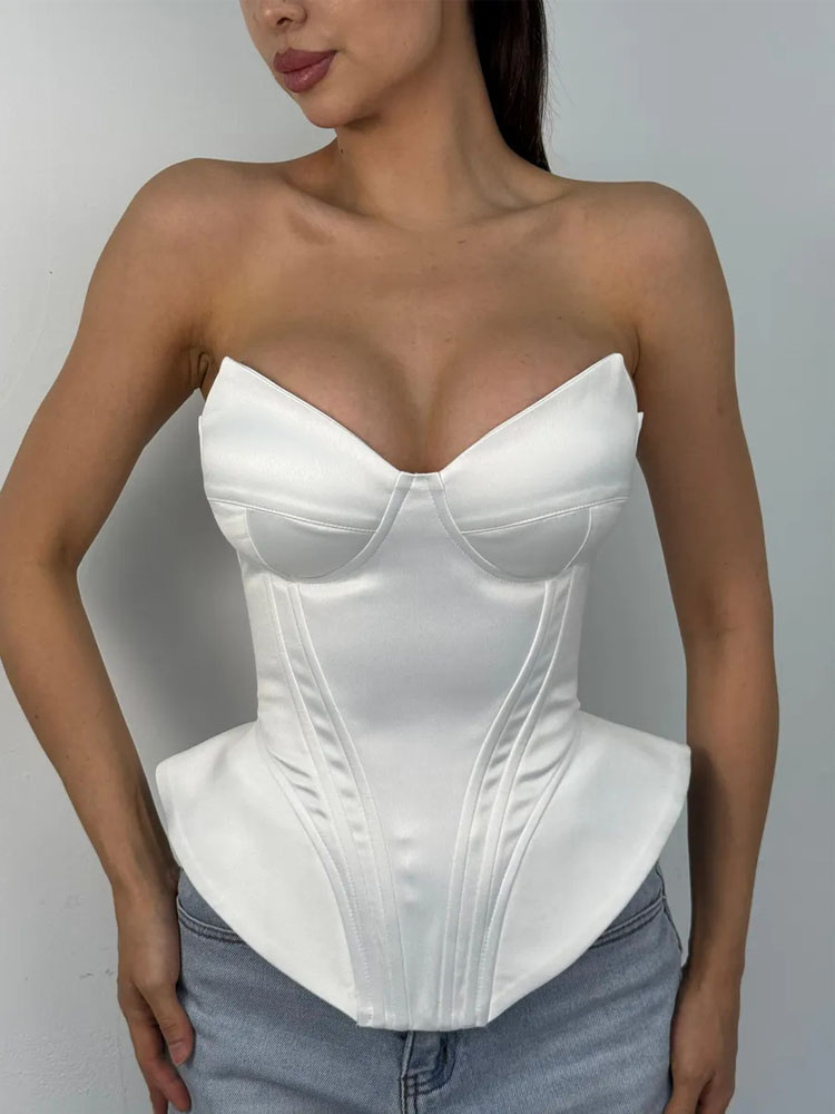 BKQU Sexy Fishbone Strapless C - Corset Waist Cinch บทวิจารณ์และราคา