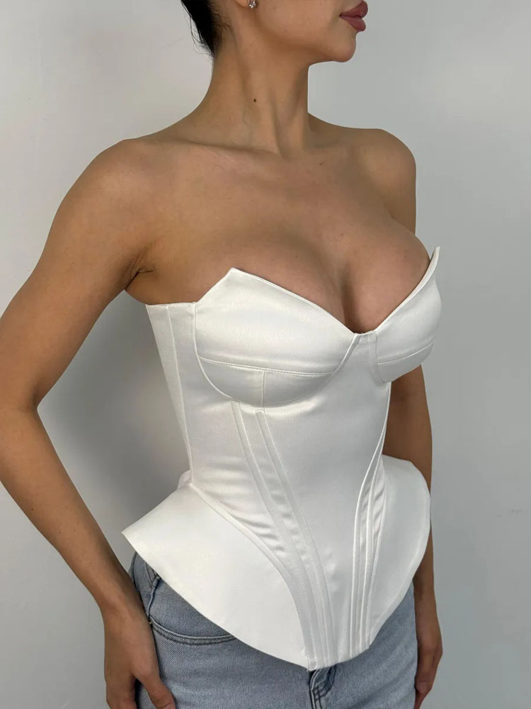BKQU Sexy Fishbone Strapless C - Corset Waist Cinch บทวิจารณ์และราคา
