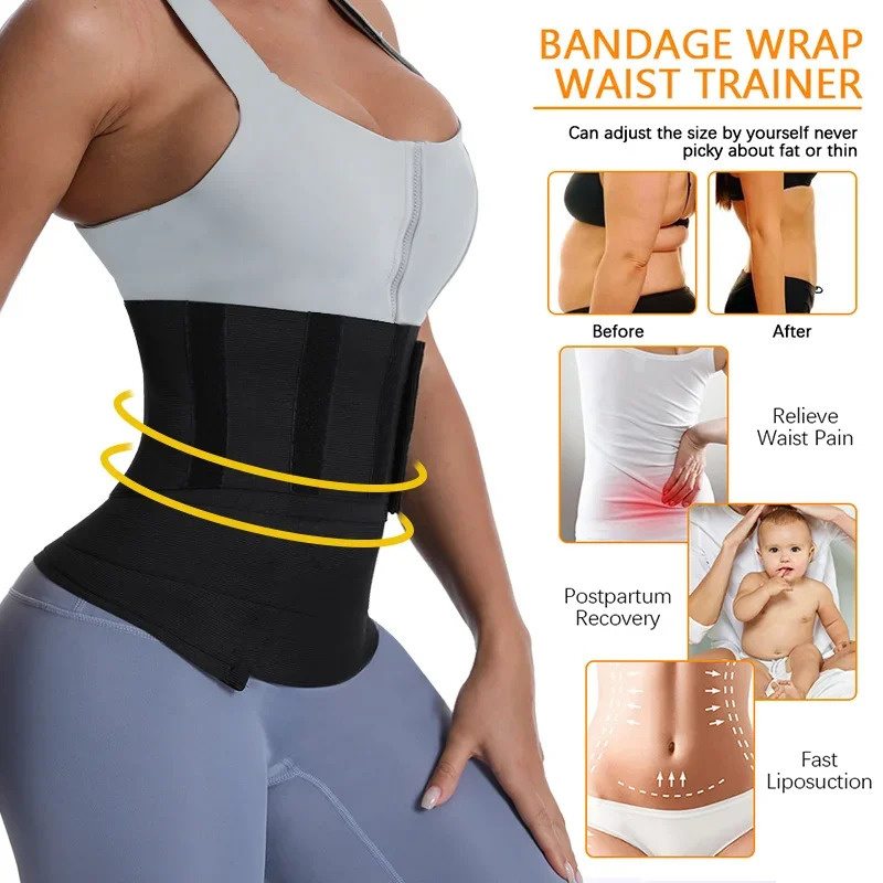 1/2PCS Waist Bandage Wrap Trim - Shapewear Bodysuit Firm บทวิจารณ์และราคา