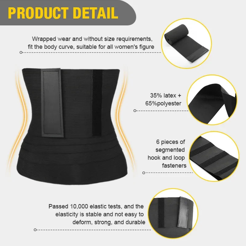 1/2PCS Waist Bandage Wrap Trim - Shapewear Bodysuit Firm บทวิจารณ์และราคา