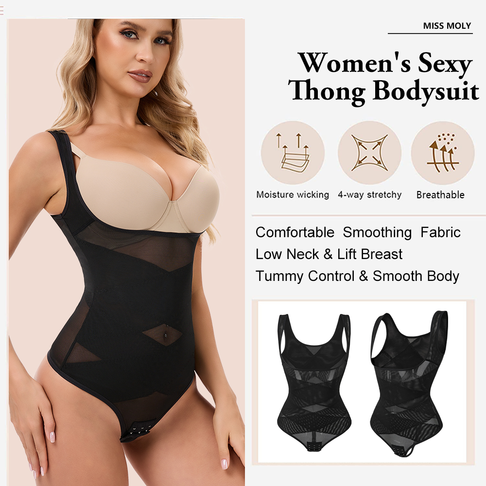 Mesh Thongs Bodysuit Shapewear - Shapewear Bodysuit Firm บทวิจารณ์และราคา